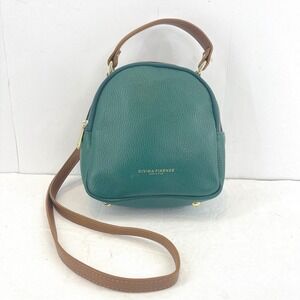 Divina Firenze Green Leather Convertible Top Handle Backpack Crossbody Bag Purse